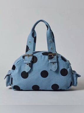 Urban Outfitters Light Blue Polka Dot denim shoulder bag